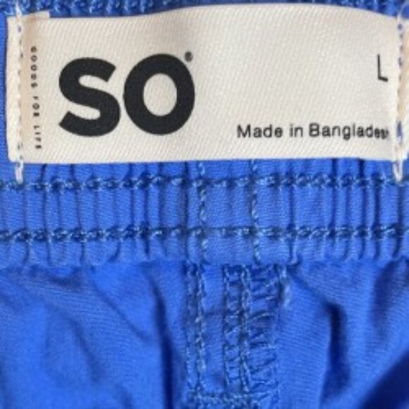SO WOMENS BLUE PULL-ON CARGO JOGGER PANTS ELASTIC WAIST AND HEM SIZE L - Picture 2 of 8